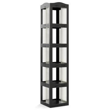 Northix 360° rotirajuća polica za knjige, sklopiva, prozirna, crna, 174 cm