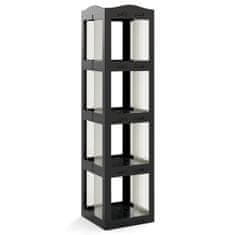 Northix 360° rotirajuća sklopiva polica za knjige 3 razine prozirna 36x36x141cm