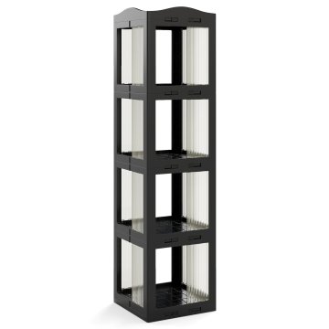 Northix 360° rotirajuća sklopiva polica za knjige 3 razine prozirna 36x36x141cm