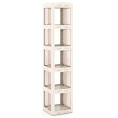 Northix 360° rotirajuća sklopiva polica za knjige 3 razine prozirna 36x36x174cm
