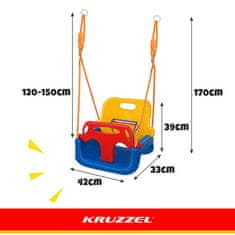 Kruzzel Dječja ljuljačka 3u1 | ljuljačka koja raste s djetetom | 6m+ | do 30 kg | unutarnja i vanjska