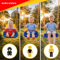 Kruzzel Dječja ljuljačka 3u1 | ljuljačka koja raste s djetetom | 6m+ | do 30 kg | unutarnja i vanjska