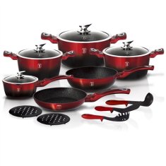 Berlingerhaus Set posuđa BH-1632 15 ks Black Burgundy Metallic Line