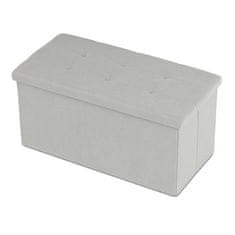 Autronic Tabure Stool with storage, cream corduroy fabric (TAB-472 CRM6)