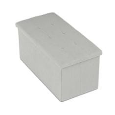 Autronic Tabure Stool with storage, cream corduroy fabric (TAB-472 CRM6)