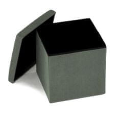 Autronic Tabure Stool with storage space, green corduroy fabric (TAB-471 GRN6)