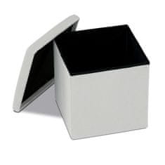 Autronic Tabure Stool with storage, cream corduroy fabric (TAB-471 CRM6)