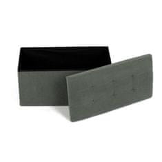 Autronic Tabure Stool with storage space, green corduroy fabric (TAB-472 GRN6)