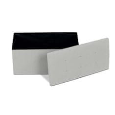 Autronic Tabure Stool with storage, cream corduroy fabric (TAB-472 CRM6)