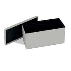 Autronic Tabure Stool with storage, cream corduroy fabric (TAB-472 CRM6)