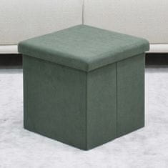 Autronic Tabure Stool with storage space, green corduroy fabric (TAB-471 GRN6)