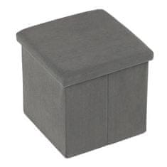 Autronic Tabure Stool with storage space, gray corduroy fabric (TAB-471 GREY6)