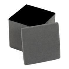 Autronic Tabure Stool with storage space, gray corduroy fabric (TAB-471 GREY6)