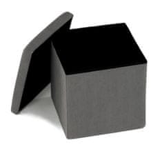 Autronic Tabure Stool with storage space, gray corduroy fabric (TAB-471 GREY6)