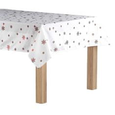 Autronic Stolnjak Tablecloth with Christmas motif, red stars on a white background, 130x160 cm, 100% (UBR061)