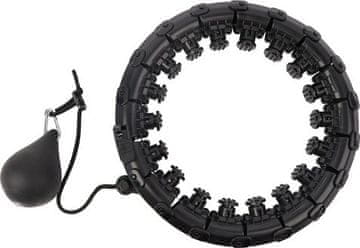 Trizand Hula hoop obruč s utezima i masažnim čepićima, crni