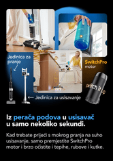 Tineco FLOOR ONE SWITCH S6 Stretch komplet, odvojeni usisavač i čistač, FlashDry sušenje, iLoop senzor, bijela