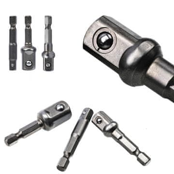 Rosfix Adapteri Za Nasadke 50MM – 1/2, 3/8, 1/4 | Nehrđajući Čelik, Duljina 5 CM