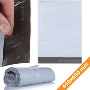 Rosfix Plastična Vrećica Za Slanje 450X650 MM – Bijela LDPE | 100 Komada, Samoljepljiva Traka