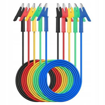 Rosfix Merni Kabel Za Multimetar – Krokodilne Klamerice, Crne | 1 m, 4 MM, 1000 V, 15 A, Silikonska Izolacija