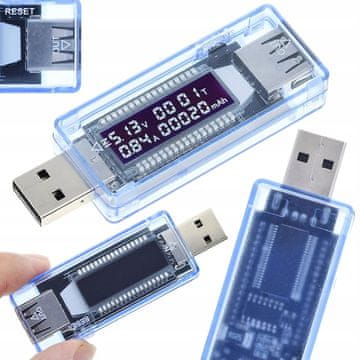 Rosfix USB Tester Keweisi Kws-V20 – Precizno Mjerenje Napona I Struje | 4V-20V, 0A-3A, LCD Zaslon