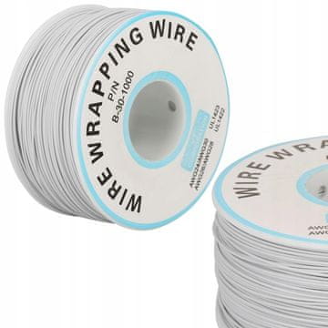 Rosfix Kynar Kabel AWG 0,25 MM – Niskonaponski Kabel, 200 m, Siva Izolacija, Kositareni Bakreni Vod | Temperatura -60 Do 200 °C