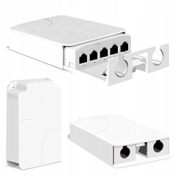 Rosfix Poe5X Outdoor Repeater – Vanjski Poe Uređaj 5X RJ45, 10/100 Mbps, 4X15W, Vlan, Ip55 Za Kamere I Ap