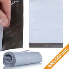 Rosfix Bijele Plastične Kurirske Vrećice 400X560 MM – Izdržljiva LDPE Folija, 100 Kom | Vodootporne, Samoljepljive