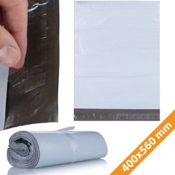 Rosfix Bijele Plastične Kurirske Vrećice 400X560 MM – Izdržljiva LDPE Folija, 100 Kom | Vodootporne, Samoljepljive