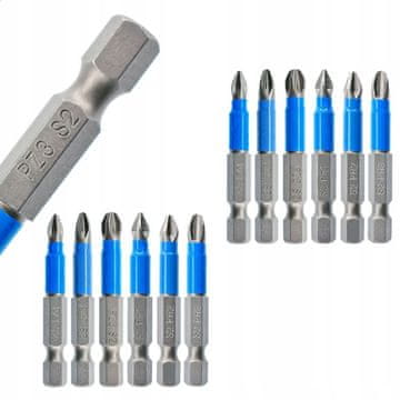 Rosfix Set Bitova Torx S Plavom Oznakom – 12 Komada | Nehrđajući Čelik, Magnetni Vrh, 1/4" Šesterokutni Držač