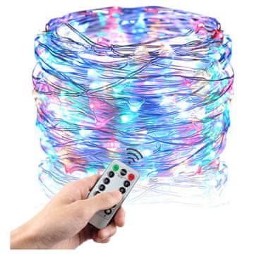 Rosfix LED Svjetlosni Lanac 50X LED 5M USB – Višebojni, 8 Načina, Daljinski | Fleksibilna Bakrena Žica