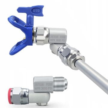 Rosfix Rotacijski Spoj Za Airless Uređaj Za Prskanje Boje – 360° Adapter, Aluminij, Protuprocuran | Navoj 7/8'', Podesiva Čvrstoća