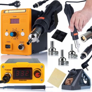 Rosfix Set Lemilica T12 Rosfix Orange Akbash T12Oas + Hot-Air Rosfix 858D – 75W/700W | 200-450°C | 3 Mlaznice