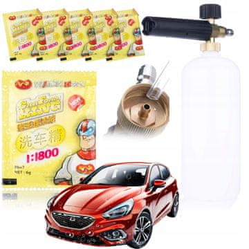Rosfix Set 5X Proizvod Za Aktivnu Pjenu – Prašak Za Pjenastu Mlaznicu 6G I Pjenasta Mlaznica 1000ML Za Visokotlačnu Perilicu