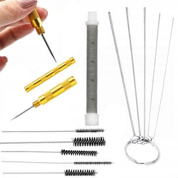 Rosfix Set Pribora Za Čišćenje Pištolja Za Bojanje – Prstasti Filtar 60 Mesh | 5X Metalne Četke