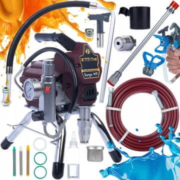 OEM Set Surge Wf Airless Uređaj Za Prskanje Boje – 1800W, 20 MPA, 0,019", 2L/Min, Cijev 50 CM, 3 Prstasti Filteri