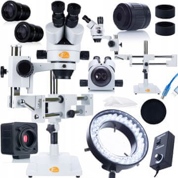 Rosfix Mikroskop Stereoskopski Trinokularni Jupiter PRO Msjp-T-Sdms1 – 7X-45X Zoom | LED Osvjetljenje, Hdmi-USB Kamera