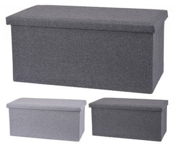 HOMESTYLING Tabure KO-101000640tmse Stool / seat cushion with storage space 76 x 40 cm dark gray