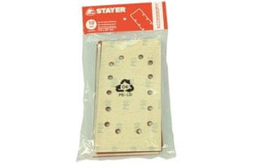 STAYER Šmirgl papir Sanding paper for LOM 185 sanders, 93 x 186 mm - mixed grain, 10 pcs.