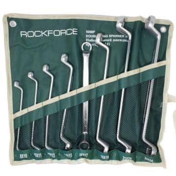 ROCKFORCE Set od 8 okastih ključeva s odmaknutim vrhom 8-24 mm CrV