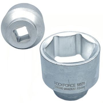 ROCKFORCE NASADNI KLJUČ 1" 70 mm 6-kraki Cr-V
