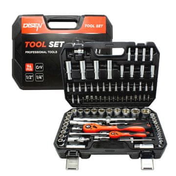 Set alata s nastavcima 1/2'' 1/4'' 94 kom.