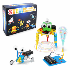 JOJOY® 3-u-1 STEM robotski komplet za djecu, robot za crtanje, robotski automobil, LED optička lampa | ROBOLAB