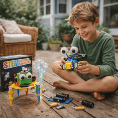 JOJOY® 3-u-1 STEM robotski komplet za djecu, robot za crtanje, robotski automobil, LED optička lampa | ROBOLAB