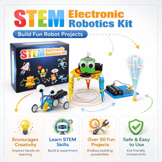 JOJOY® 3-u-1 STEM robotski komplet za djecu, robot za crtanje, robotski automobil, LED optička lampa | ROBOLAB