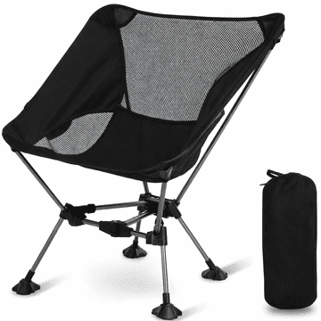 HOME & MARKER® Prijenosna sklopiva stolica 55×62×30 cm s torbom, ergonomska i udobna | PACKSEAT