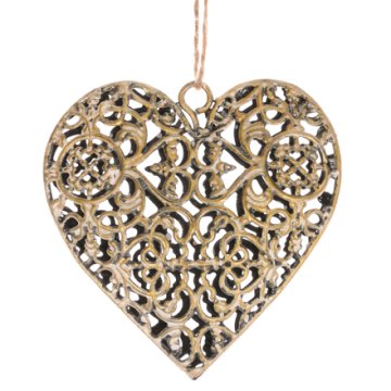 Autronic Božićni ukrasi Metal heart, hanging, copper color (UM0904 COP)