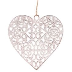 Autronic Božićni ukrasi Metal heart, hanging, white color (UM0904 WT)