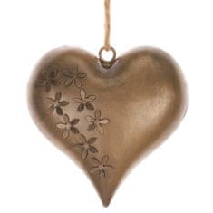 Autronic Božićni ukrasi Solid metal heart, hanging, copper color (UM0868-S COP)