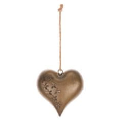 Autronic Božićni ukrasi Solid metal heart, hanging, copper color (UM0868-S COP)